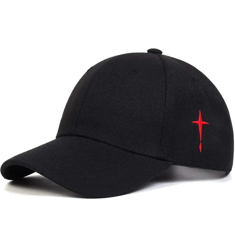 Unisex Adjustable Baseball Cap with Cross Water Drop Embroidery - Perfect for Spring and Autumn Outdoor Activities!