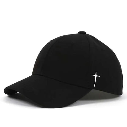 Unisex Adjustable Baseball Cap with Cross Water Drop Embroidery - Perfect for Spring and Autumn Outdoor Activities!