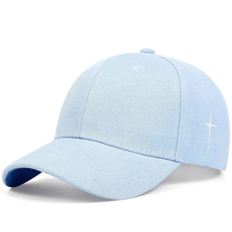 Unisex Adjustable Baseball Cap with Cross Water Drop Embroidery - Perfect for Spring and Autumn Outdoor Activities!