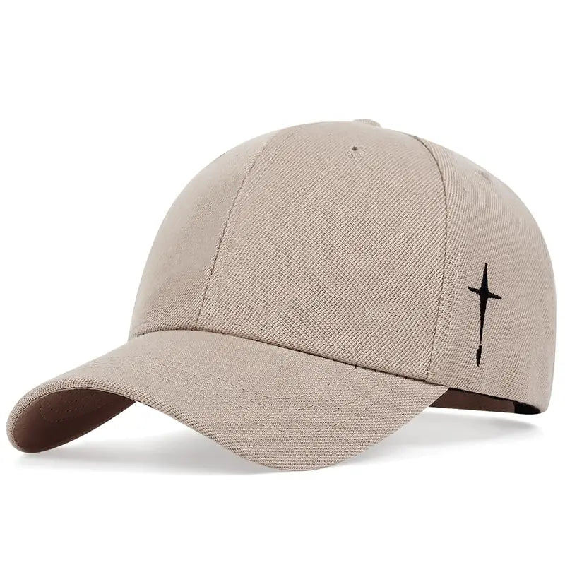Unisex Adjustable Baseball Cap with Cross Water Drop Embroidery - Perfect for Spring and Autumn Outdoor Activities!