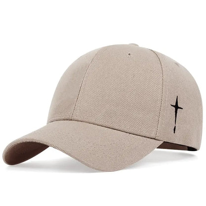 Unisex Adjustable Baseball Cap with Cross Water Drop Embroidery - Perfect for Spring and Autumn Outdoor Activities!