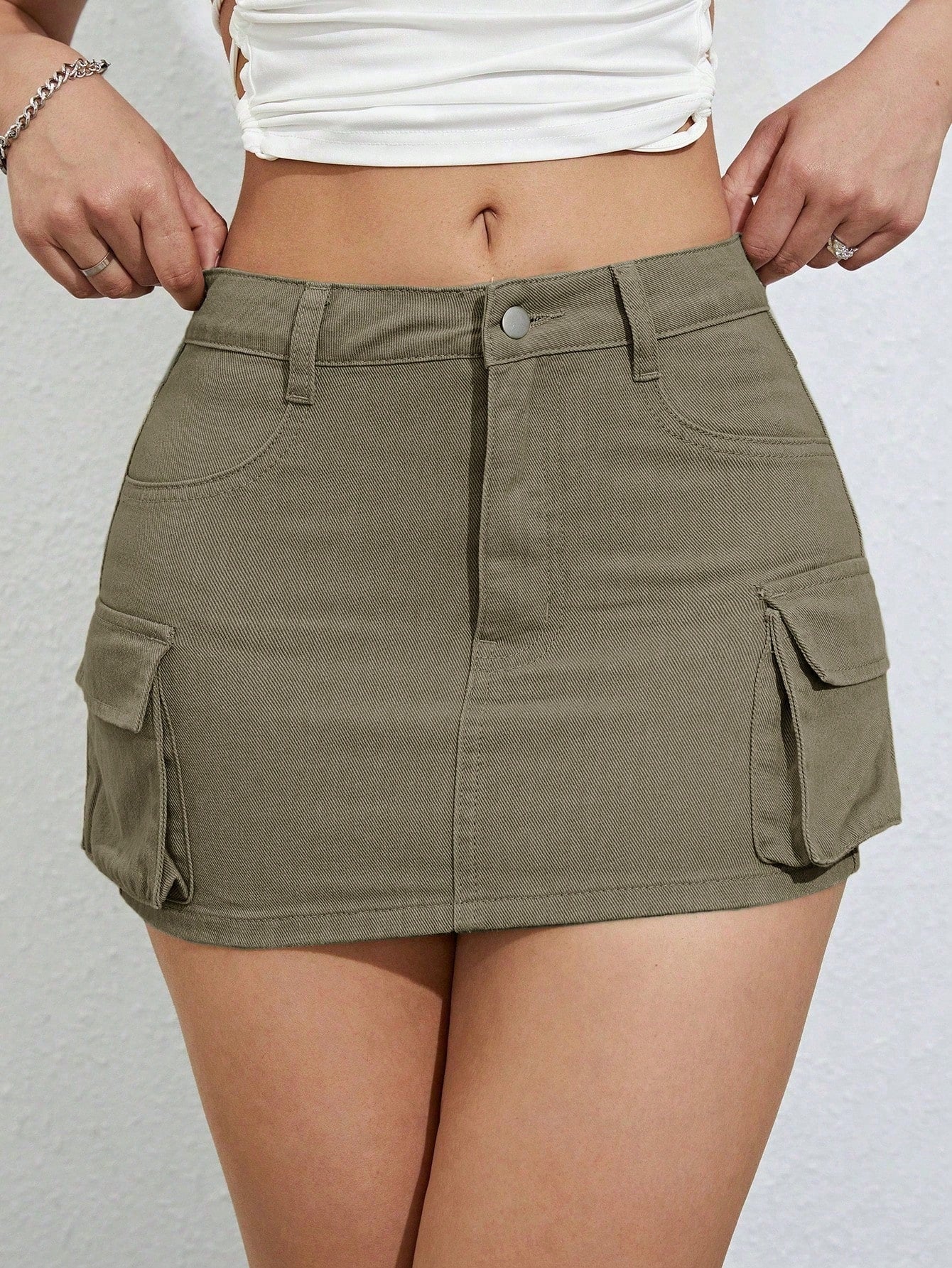 ICON Flap Pocket Side Cargo Denim Skirt