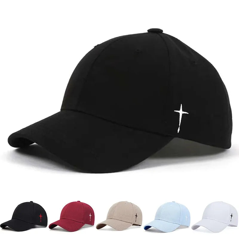 Unisex Adjustable Baseball Cap with Cross Water Drop Embroidery - Perfect for Spring and Autumn Outdoor Activities!