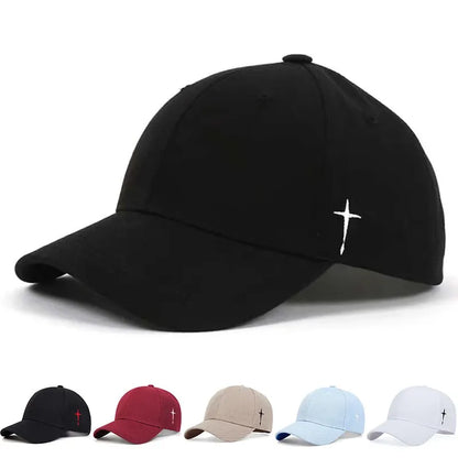 Unisex Adjustable Baseball Cap with Cross Water Drop Embroidery - Perfect for Spring and Autumn Outdoor Activities!